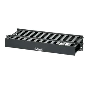 Panduit PatchLink WMPSE Cable Manager - Cable Manager - Black - 1U Rack Height x 19" Panel Width x 19" Length - ABS Plasti