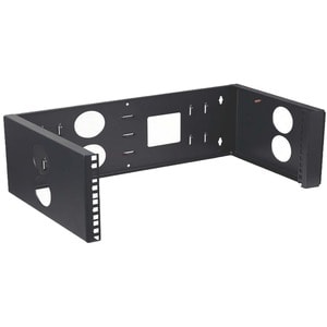 4XEM 3U Wall Mount for Rackmount Equipment, Network Equipment - Black - 19" Wall Mounted Open 3U Rack With Swing Hinge For