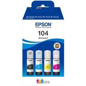 Epson EcoTank 104 Ink Refill Kit - Cyan, Magenta, Yellow - Inkjet - 7500 Pages Cyan, 7500 Pages Magenta, 7500 Pages Yellow