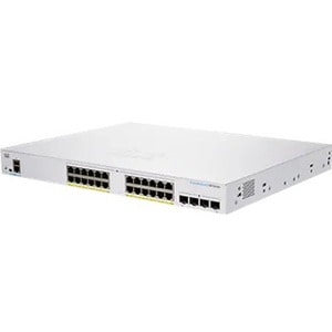 Cisco 350 CBS350-24P-4G 24 Ports Manageable Ethernet Switch - 3 Layer Supported - Modular - 4 SFP Slots - 33.09 W Power Co