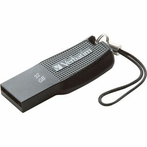 Verbatim 32GB Ergo USB Flash Drive - Black - The Verbatim Ergo USB drive features an ergonomic design for in-hand comfort 