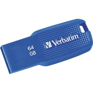 Verbatim 64GB Ergo USB 3.0 Flash Drive - Blue - The Verbatim Ergo USB drive features an ergonomic design for in-hand comfo