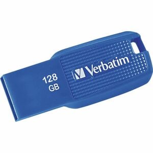 Verbatim 128GB Ergo USB 3.0 Flash Drive - Blue - The Verbatim Ergo USB drive features an ergonomic design for in-hand comf