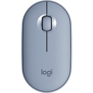 Souris Logitech Pebble M350 - Bluetooth - USB - Optique - 3 Bouton(s) - Bleu Gris - Sans fil - 2,40 GHz - 1000 dpi - Roule