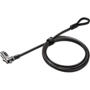 Kensington Slim Kabelschloss Für Notebook - 1,83 m Kabel - Zurücksetzbar - 4 Ziffern - Kombinationsschloss - Schwarz - Kar