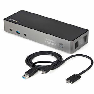 StarTech.com USB-C & USB-A Dock, Hybrid Triple Monitor Laptop Docking Station DisplayPort & HDMI 4K 60Hz/85W PD/6x USB/GbE