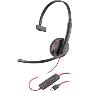 Plantronics Blackwire C3210 Wired Over-the-head Mono Headset - Monaural - Supra-aural - 20 Hz to 20 kHz - Noise Cancelling