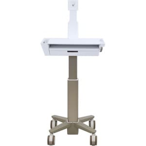 Ergotron CareFit Medical Trolley - 1 Drawer - 9.07 kg Capacity - 3 Casters - 101.60 mm Caster Size - Aluminium - 457.2 mm 