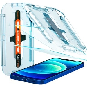 Spigen GLAS.tR EZ Fit Tempered Glass Screen Protector - Transparent - 2 - For LCD iPhone 12, iPhone 12 Pro - Fingerprint R