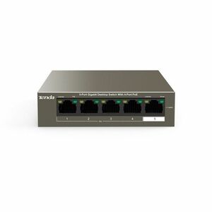 Tenda G1105P-4-63W 5 Ports Ethernet Switch - Gigabit Ethernet - 10/100/1000Base-T - 2 Layer Supported - 58 W Power Consump