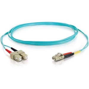 C2G 3m LC-SC 10Gb 50/125 Duplex Multimode OM3 Fiber Cable - Aqua - 10ft - 3m LC-SC 10Gb 50/125 Duplex Multimode OM3 Fiber 