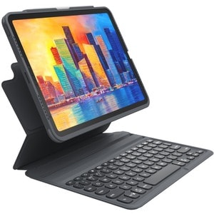 ZAGG Pro Keys Keyboard/Cover Case for 25.9 cm (10.2") Apple iPad Tablet - Black/Grey - Impact Resistant