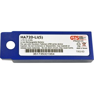 GTS HA720-Li(S) Battery - Lithium Ion (Li-Ion) - For Barcode Scanner - Battery Rechargeable - 3.7 V DC - 3300 mAh Shelf Life