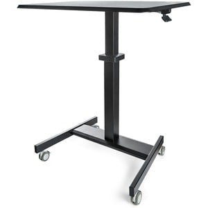 StarTech.com Mobile Standing Desk - Portable Sit-Stand Ergonomic Height Adjustable Cart on Wheels - Rolling Computer/Lapto