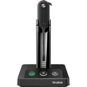 WH63 Teams Convertible Multiple Wearing Style Headset with Busylight. Yealink Acoustic Shield Technology. DECT Base: MS Te