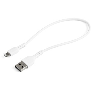 StarTech.com 12inch/30cm Durable White USB-A to Lightning Cable, Rugged Heavy Duty Charging/Sync Cable for Apple iPhone/iP