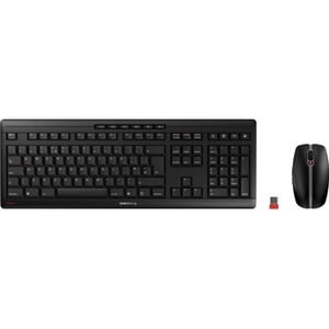 CHERRY STREAM DESKTOP Tastatur & Maus - Deutsch - Kabellos USB, Schwarz - Maus, Optische, Kabellos, USB, 2400 dpi Bewegung