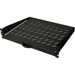 Digitus 2U Rack-mountable Rack Shelf for LAN Switch, Patch Panel - 482.60 mm Rack Width - Jet Black - Steel - 30 kg Maximu