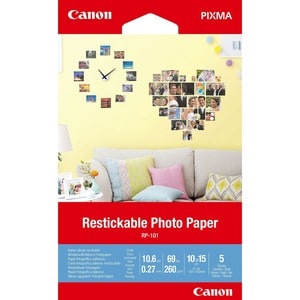 Canon RP-101 Jato de tinta Papel fotográfico - A6 - 101.60 mm x 152.40 mm - 69 lb Basis Weight - 260 g/m² Grammage - Mate 