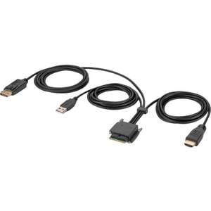 Belkin Modular HDMI and DP Dual-Head Host Cable 6 ft. - 6 ft DisplayPort/HDMI/Modular/USB-A KVM Cable for KVM Console, KVM