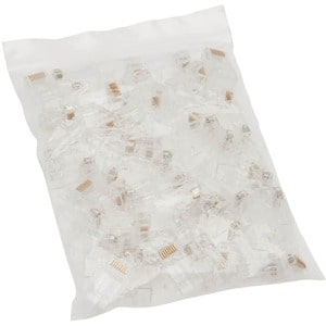 Eaton Tripp Lite Series Cat6 RJ45 Pass-Through UTP Modular Plug, 50 Pack, TAA - 50 Pack - 1 x RJ-45 Network Male - Clear -