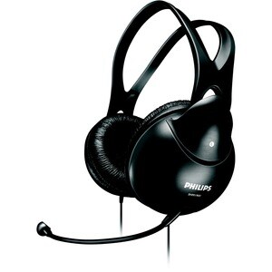 Philips SHM1900 Wired Over-the-head Stereo Headset - Binaural - Circumaural - 32 Ohm - 15 Hz to 22 kHz - 200 cm Cable - Mi