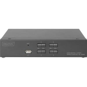 Assmann DS-12880 KVM-Switchbox - 4 Computer - 1 Lokaler Benutzer(n) - 3840 x 2160 - 7 x USB - 5 x HDMI - Desktop
