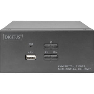 Digitus DS-12860 KVM Switchbox - 2 Computer(s) - 1 Local User(s) - 3840 x 2160 - 5 x USB - 6 x HDMI - Desktop