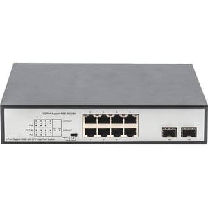 Digitus 8-Port Gigabit PoE Switch, 19 Zoll, Unmanaged, 2 Uplinks. Switch-Typ: Unmanaged. Basic Switching RJ-45 Ethernet Po