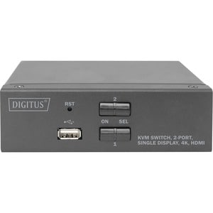 Digitus DS-12870 KVM-Switchbox - 2 Computer - 1 Lokaler Benutzer(n) - 3840 x 2160 - 5 x USB - 3 x HDMI - Desktop