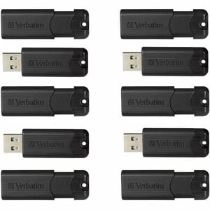 32GB PinStripe USB 3.2 Gen 1 Flash Drive - Business 10pk - Black - 32 GB - USB 3.0 - Black