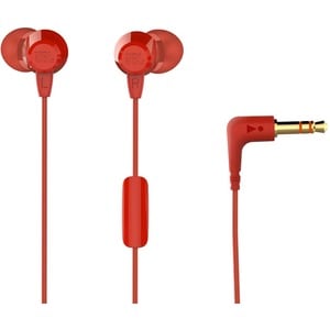 JBL C50HI Wired Earbud Stereo Earset - Red - Binaural - In-ear - 30 Ohm - 20 Hz to 20 kHz - 120 cm Cable - Mini-phone (3.5mm)