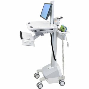 Ergotron StyleView EMR Cart with LCD Pivot, LiFe Powered - 31 lb Capacity - 4 Casters - Aluminum, Plastic, Zinc Plated Ste