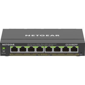 Netgear Business GS308EPP 8 Ports Ethernet Switch - Gigabit Ethernet - 10/100/1000Base-T - Black - 3 Layer Supported - 123