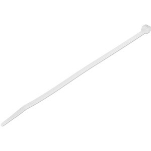 StarTech.com 100 Pack 8" Cable Ties - White Large Nylon/Plastic Zip Ties Adjustable Network Cable Wraps UL TAA - Cable Tie