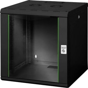 Digitus Unique 12U Wall Mountable Enclosed Cabinet Rack Cabinet for Patch Panel, LAN Switch - 482.60 mm Rack Width - Jet B