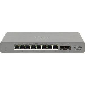 Meraki GS110-8 8 Ports Manageable Ethernet Switch - 2 Layer Supported - Modular - 2 SFP Slots - Twisted Pair, Optical Fibe