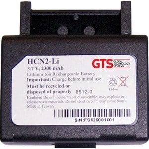 GTS HCN2-LI Battery - Lithium Ion (Li-Ion) - For Barcode Scanner - Battery Rechargeable - 3.7 V DC - 2300 mAh Shelf Life