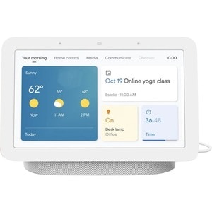 Google Nest Hub (2nd Gen) - Smart display - LCD 7" - wireless - Wi-Fi, Bluetooth - chalk - 7" Width x 2.7" Depth x 4.7" He