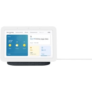 Google Nest Hub (2nd Gen) - 7" Width x 2.7" Depth x 4.7" Height - Charcoal - Fabric, Plastic