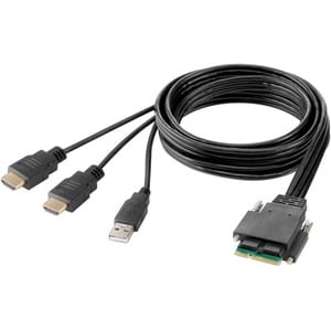 Belkin Cybersecurity and Secure KVM 1.83 m HDMI/Modular/USB-A KVM Cable - TAA Compliant - Cable for KVM Console, KVM Switch - First End: 1 x USB Type A - Male, 2 x HDMI 2.0 Digital Audio/Video - Male - Second End: 1 x Modular - Supports up to3840 x 2160 - Gold Plated Connector