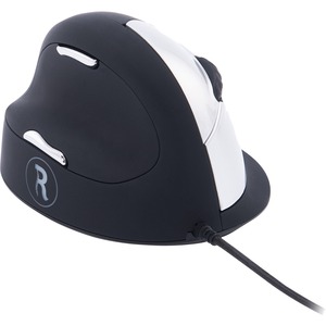 R-Go HE Mouse - USB 2.0 - 5 Button(s) - Black - Cable - 2500 dpi - Scroll Wheel - Large Hand/Palm Size - Left-handed