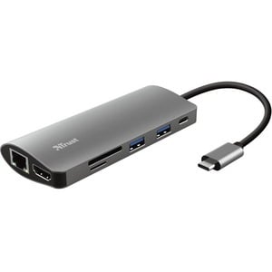 Trust Dalyx USB Type C Docking Station for Notebook/Tablet/Monitor - 100 W - 2 x USB Ports - USB Type-C - Network (RJ-45) 