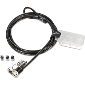 Kensington Universal 3-in-1 Combination Laptop Lock - 5.91 ft Cable - Resettable - Combination Lock - Carbon Steel, Plasti