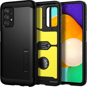 Spigen Tough Armor Case for Samsung Galaxy A52, Galaxy A52 5G Smartphone - Black - Shock Absorbing, Impact Resistant - The