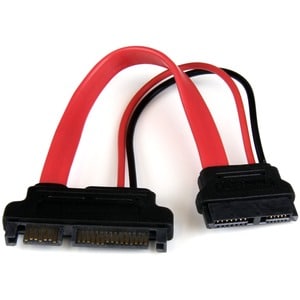 6in Slimline SATA to SATA Adapter with Power - Slim SATA (F) to SATA (M) - Slimline Serial ATA connector to standard SATA 