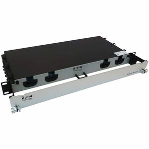 Eaton Tripp Lite Series Preloaded Fiber Panel, 1U - 2x (12F MTP/MPO-PC to 4x LC Duplex F/M) 8F Trunk Cables, OM4 Multimode
