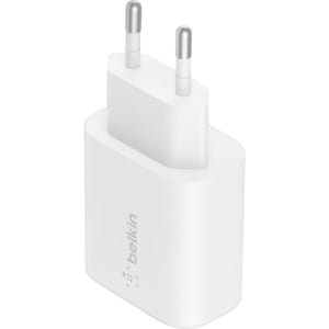 Belkin BOOST↑CHARGE 25 W AC Adapter - For USB Type C Device, Smartphone, iPhone - White