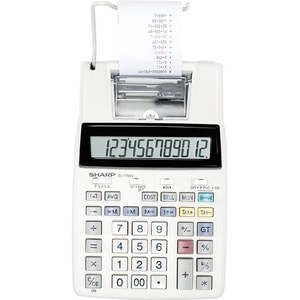 Sharp EL1750V Printing Calculator - Dual Color Print - Black/Red - 2 lps - Portable Printing/Display, Dual Power, Large Di