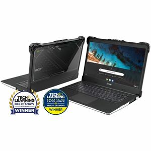 Extreme Shell-L for Acer C871 Chromebook 712 12" (Black/Clear) - For Acer Chromebook - Textured Grip - Clear, Black - Impa